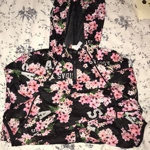 Adidas Floral Print Windbreaker